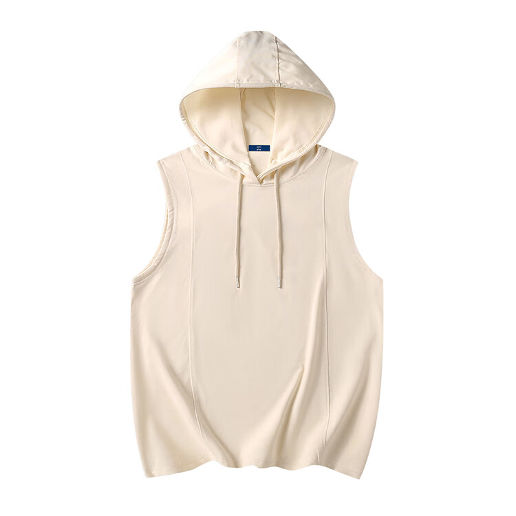 GENIOLAMODE Men's Hooded Vest Trendy Sleeveless Casual Loose Waistcoat 8