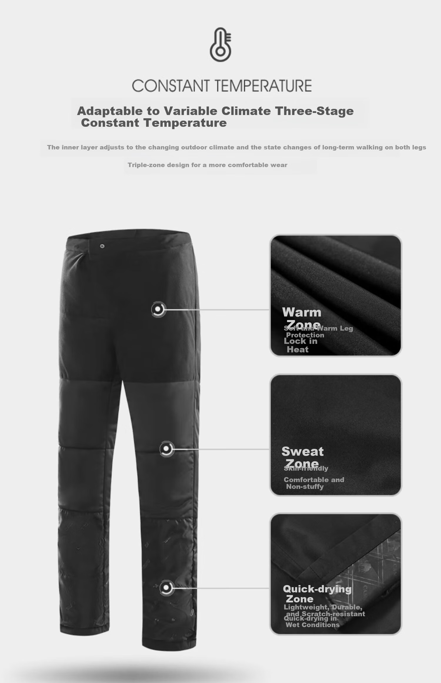 CAMEL Outdoor Waterproof Windproof Warm Hiking Pants for Men, Model A1W246119, Black, Size XL 6