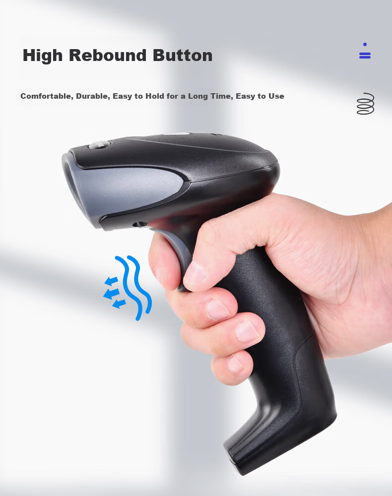 Weirong S82W Wireless 1D Barcode Scanner Gun, Barcode Laser Gun, Logistics Express Single-Handed Gun Device, 1D Wireless Warehouse Scanner 10