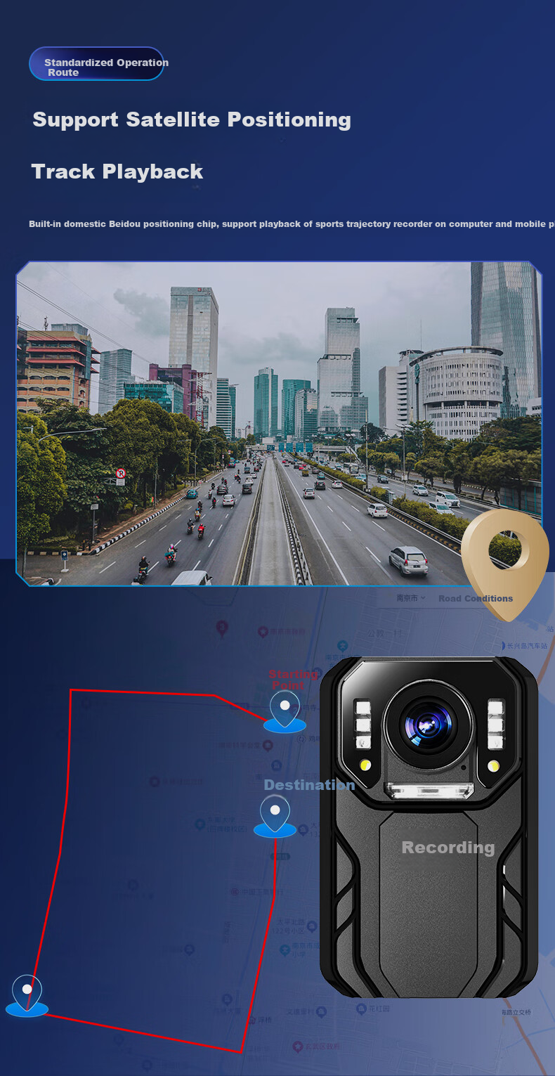 Falu Law Enforcement Recorder, High-Definition Night Vision, Chest-Mounted Portable Inspection Device, Remote Monitoring, WIFI Positioning, DSJ-F8 7