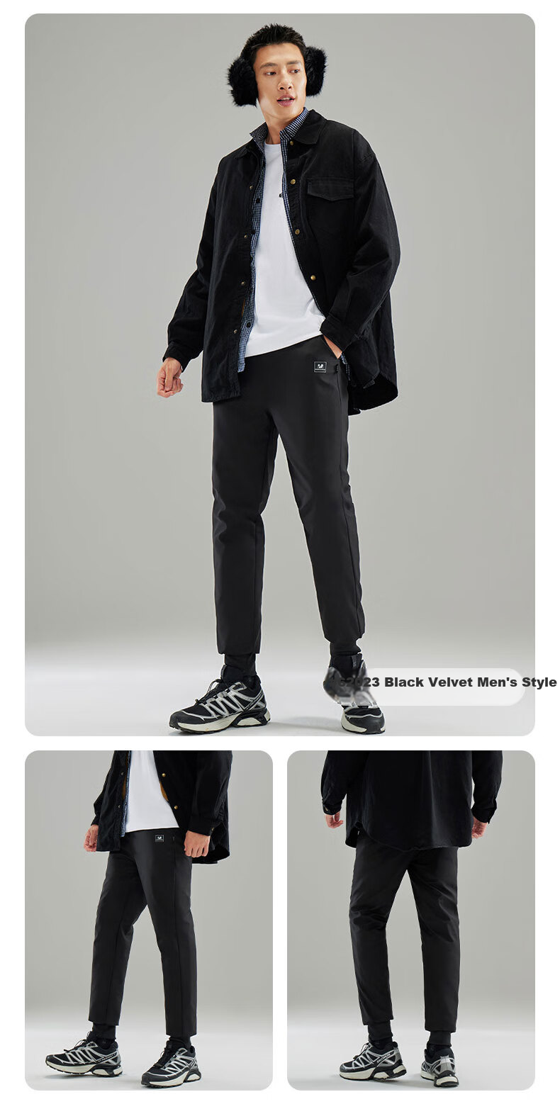 Xiongmaoxiangban down Pants for Men And Women, Autumn And Winter Style, Fleece-Lined Thickened Trousers, Warm Cotton Pants, Suitable for -30°C in Northeast China, Outdoor Wear, Duck Dow 13
