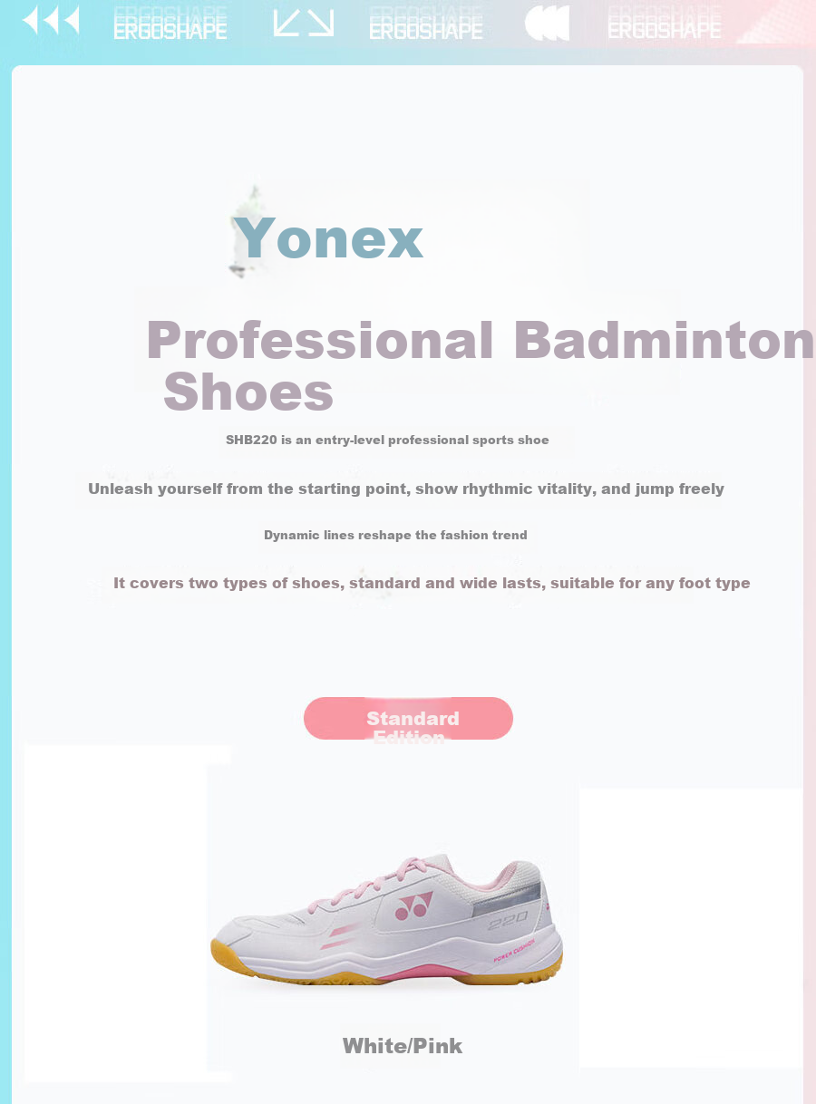 YONEX Badminton Shoes for Men And Women, Ultra-Light Breathable Shock-Absorbing Sports Shoes SHB220CR Beige Size 36 3