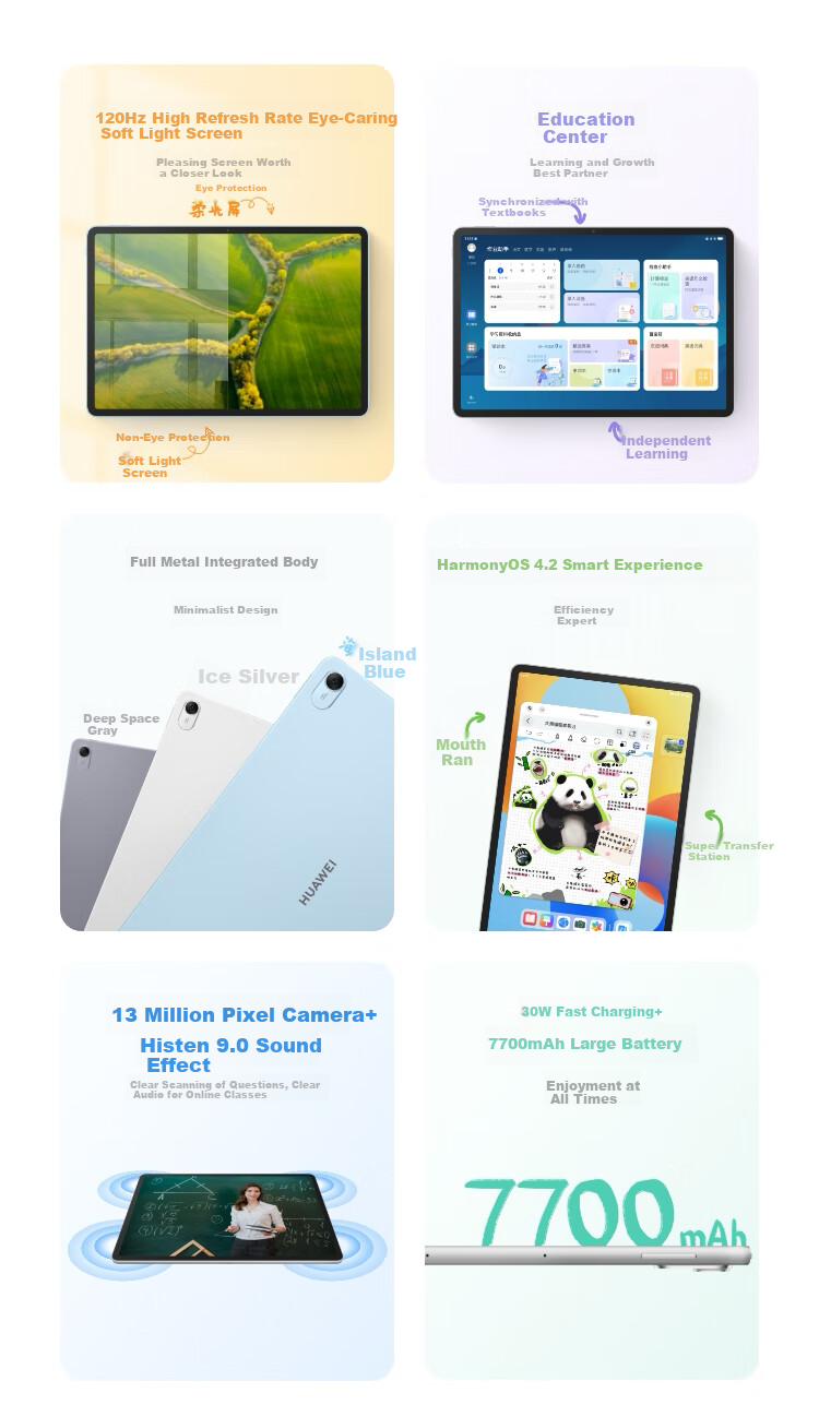 HUAWEI MatePad 11.5 Soft Light Edition 2024 Model, HUAWEI Tablet with High Refresh Rate Eye-Protection Screen, Learning Tablet, 8GB RAM + 256GB Storage, Deep Space Gray 1