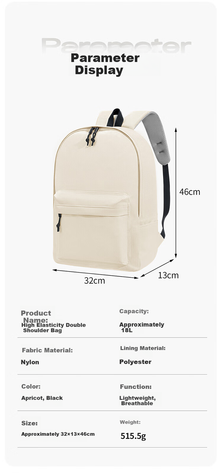 Biyoumei Large Capacity Fashion Backpack Casual Travel Bag Laptop Bag Schoolbag for Middle School, High School And College Students, Unisex 11