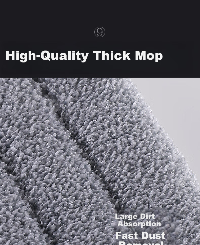 Dawei Flat Mop, 40cm Handle Length, 135cm Overall Size, 2 Thickened Pads, P20 Model, No Hand Washing Required, Deep Cleaning And Stain Removal 17