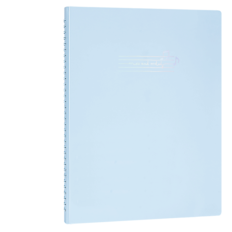 Deli A4/15 Sheets 30-Page Music Folder, Writable Document Holder for Piano Sheet Music, Non-Glaring Music Accessories, 72585 Blue