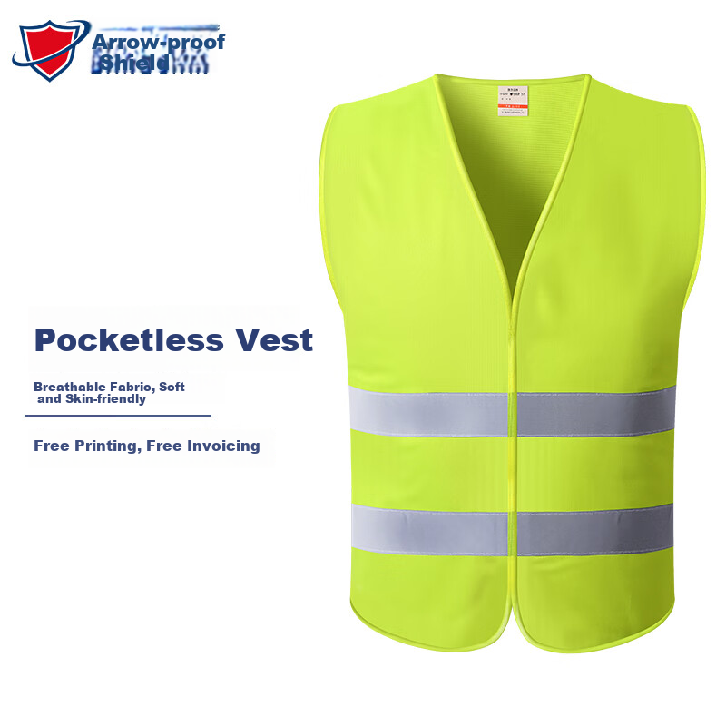 DANGJIAN Reflective Vest, High-Visibility One-Size Reflective Safety Vest, Command Vest with Velcro, Yellow