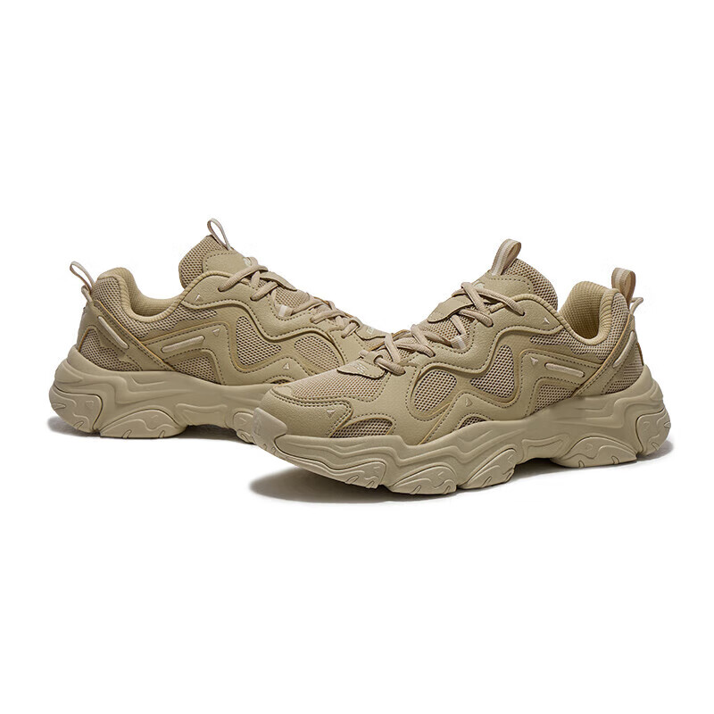 CAMEL Thick-Soled Heightening Dad Shoes for Men, Breathable Casual Trendy Sneakers X15B09L7035 Clay Color 41