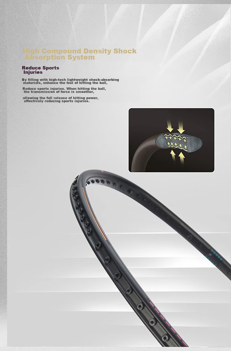Li-Ning Badminton Racket, Full Carbon Professional Powerful Offensive Type 4U Single Racket, Leiting 100 AYPT235-4 5