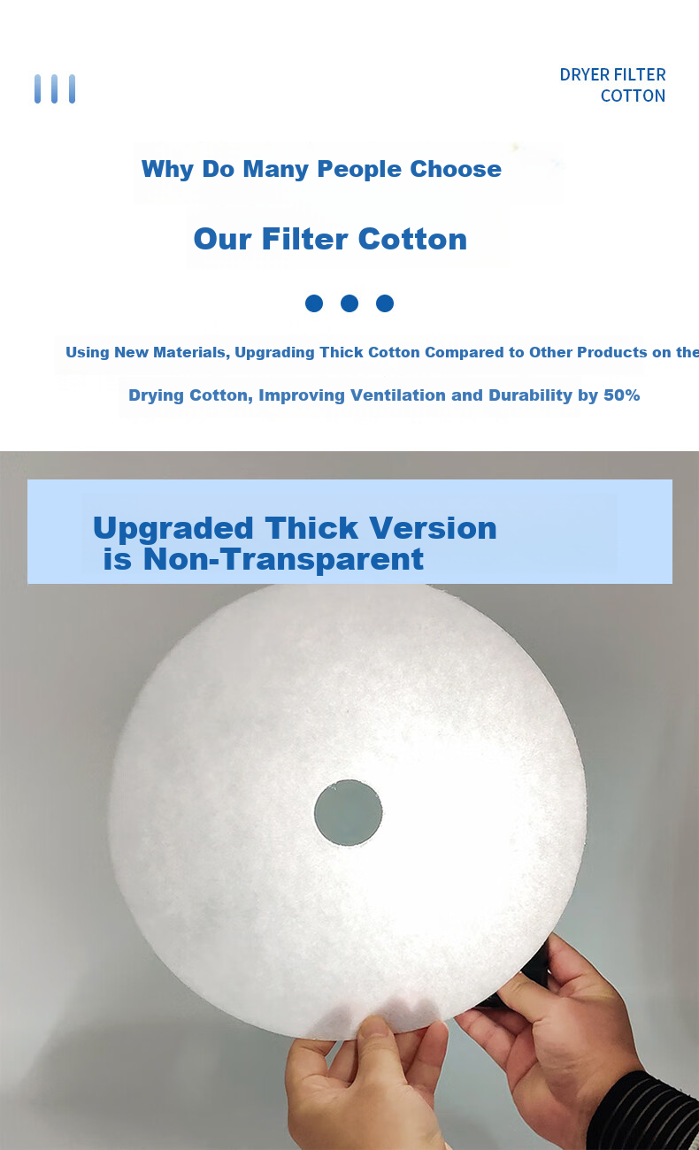 PURPAVWINNER Drum Dryer Filter Cotton Suitable for Alcatel, Korean Hyundai, Galsag, Gree, Panasonic Dryer Exhaust Filter, Air Intake And Outlet Filter Mesh, Round Filter Cotton, 10 Pieces 2