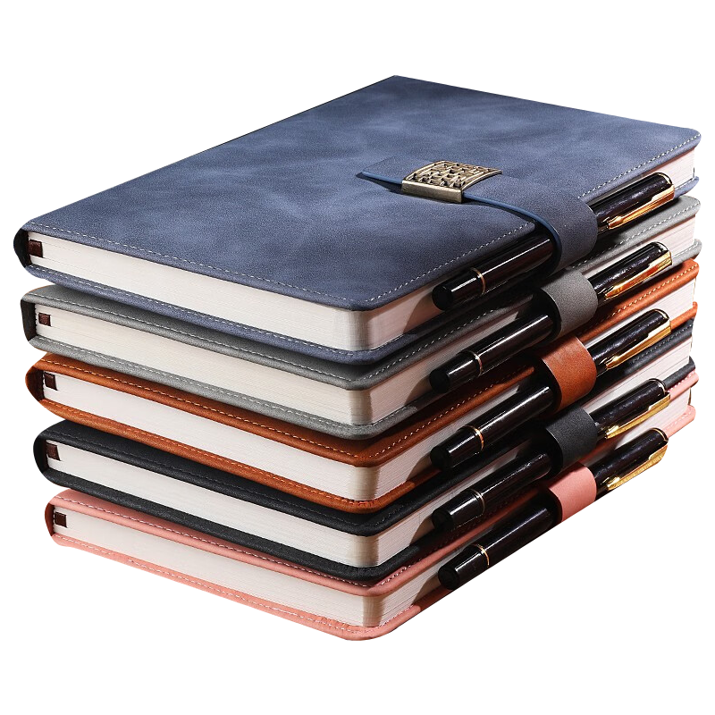 Zhongjian Stationery Business Notebook Window Pattern Minimalist Memo Work Log Premium Stylish Office Meeting Leather Diary Customizable A5 Brown 25-165
