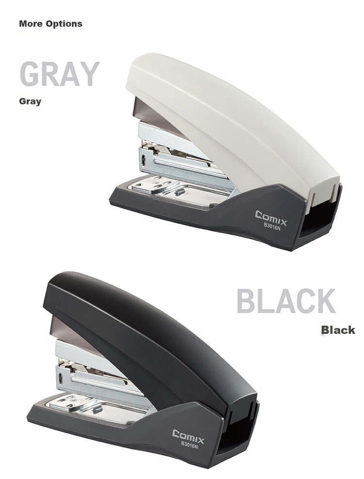 COMIX 25-Page Low-Effort Stapler, Anti-Jam Function Compatible, 24/6 Staples 12# Low-Effort Stapler, Random Color B3016N 2