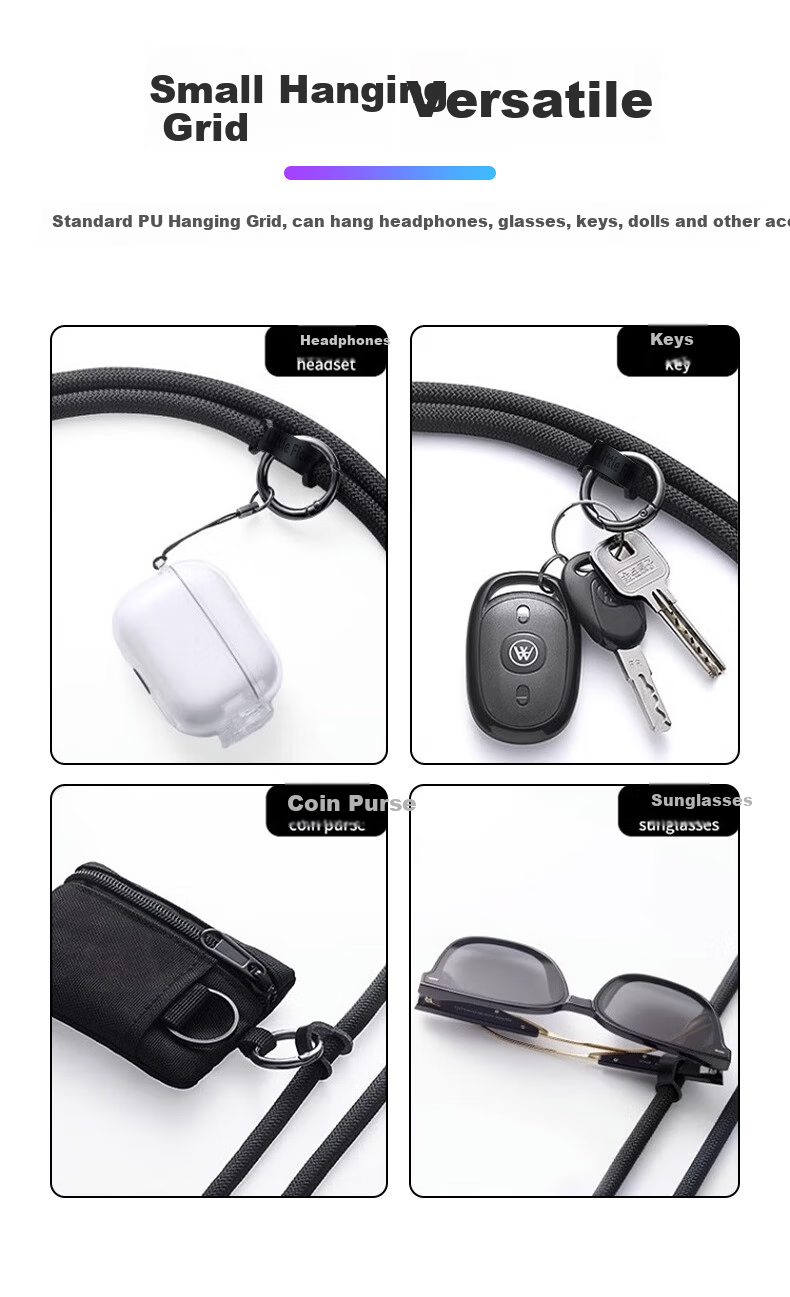 ALittleFlower Phone Lanyard, Neck Strap, Crossbody Strap, Thickened Accessory Case, Outdoor Anti-Theft Cord, Sports Travel Camera Phone Chain, Suitable for Huawei Mate 80/X7 Series, Zebra White Long 8