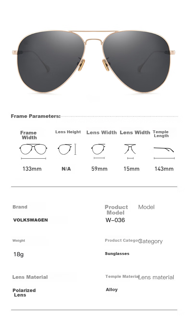 Volkswagen German V120 Sunglasses for Men, Driving-Specific Anti-Glare Glasses 1