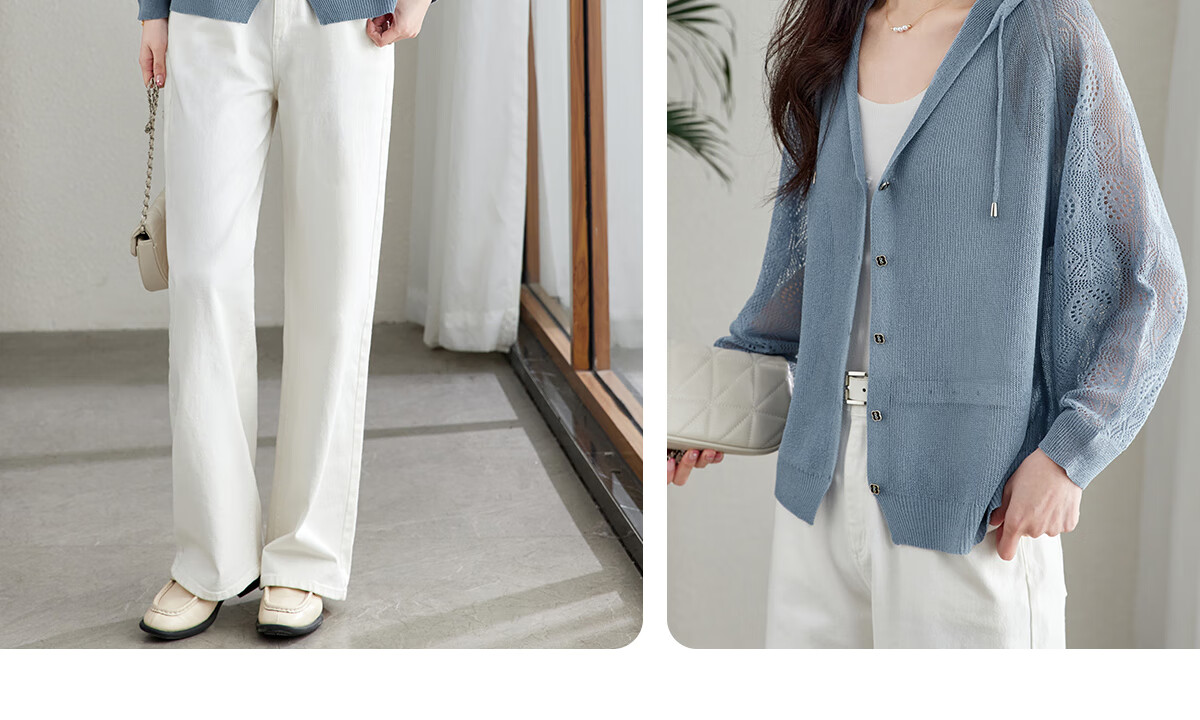YUZHAOLIN Fashion Ice Silk Knit Cardigan for Women, Thin Outer Layer Short Loose-Fitting Shawl Y52D023 16