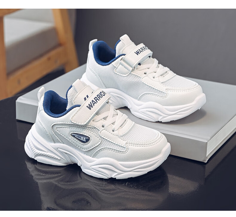 Warrior Girls' Shoes Spring And Autumn Mesh Breathable Children's Sneakers WZ(CL)-1206 White/Pink 28 3