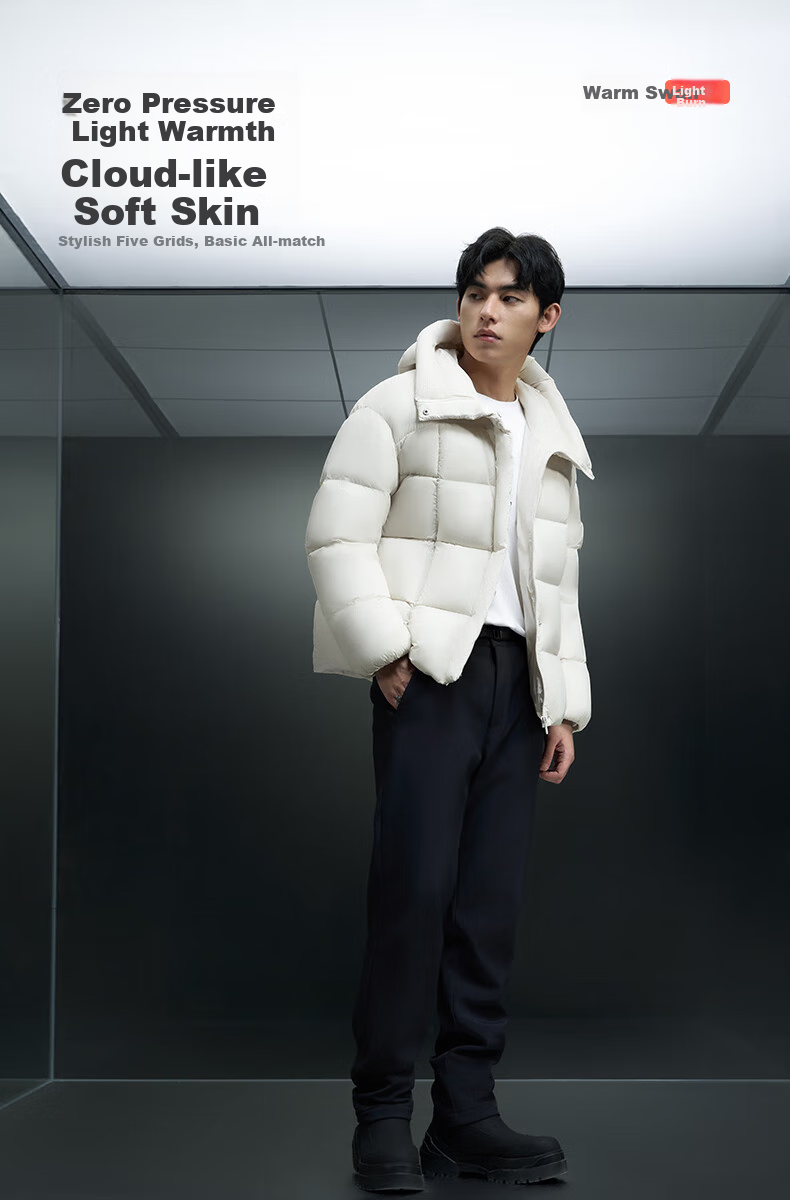 Meilicheng Warm Swan 90% Down Jacket, Short Puff Hooded Winter Coat, Women's down Outerwear, Size 156 1