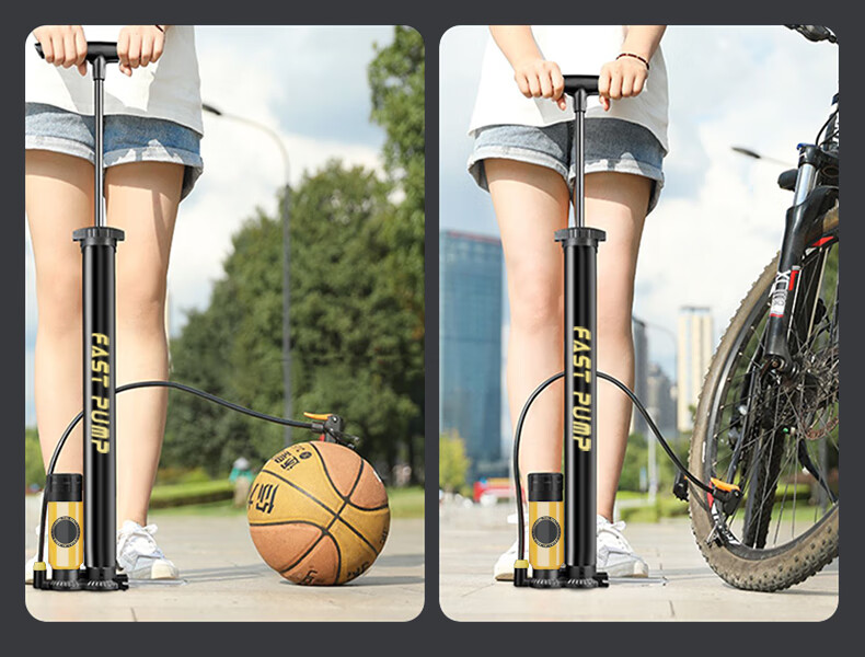 Ousen High-Pressure Air Pump for Bicycles, Electric Bikes, Cars, Basketballs, Balloons, with American, English, French Valve, Portable Cycling Inflator 27