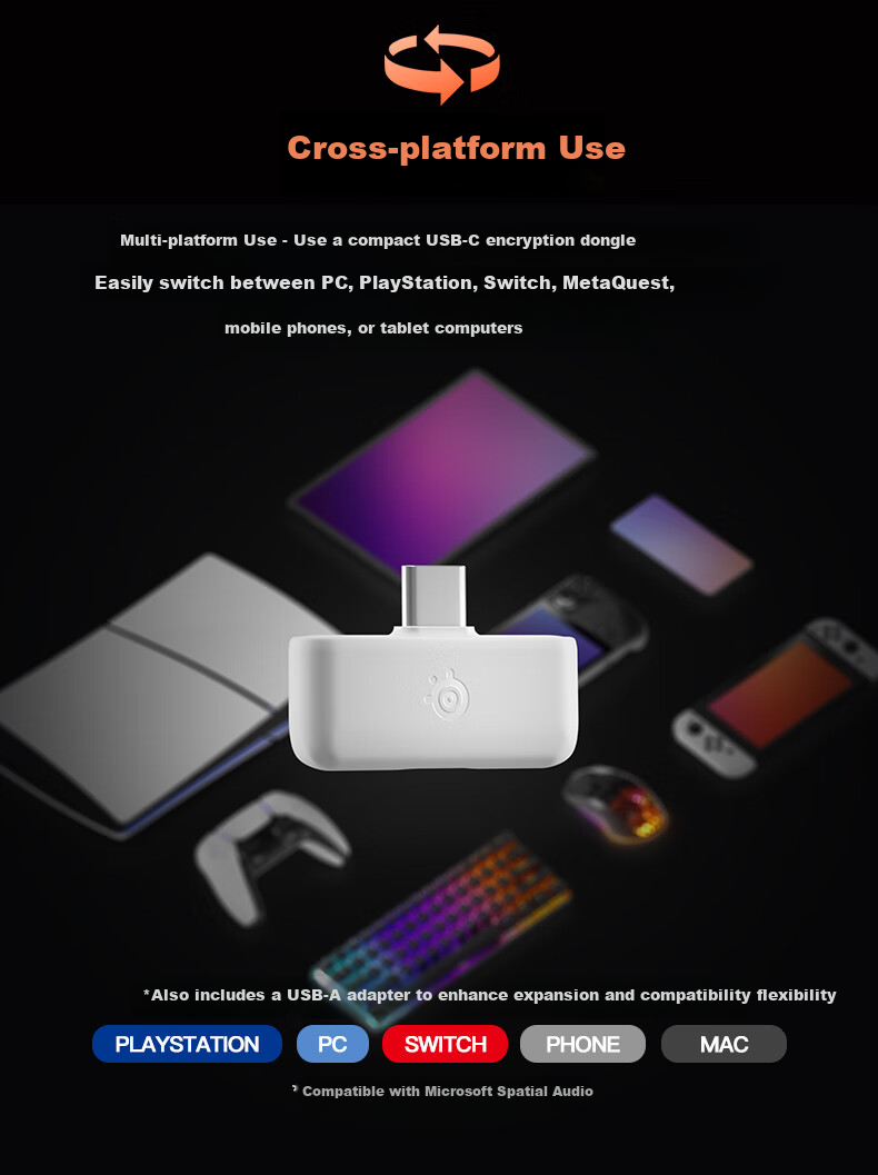 SteelSeries Hanbing Nova5P White, 2.4G/Bluetooth Headset, Dual Wireless Connection, Gaming E-Sports Computer Noise-Cancelling Headset, PS5 Enhanced, for CS:GO, PUBG, Gaokao 13