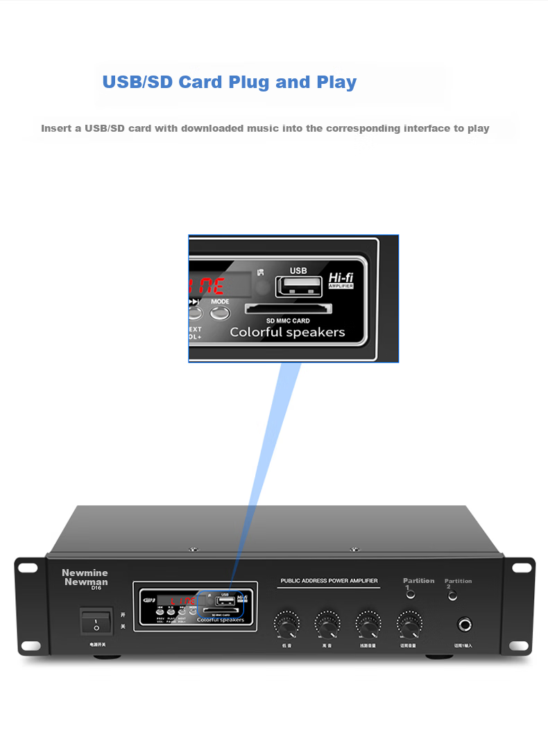 Newmine D168 Constant Voltage Ceiling Speaker Sound System Set, Suspended Ceiling Background Music Public Address Amplifier Speaker System (6-Inch One-To) 3