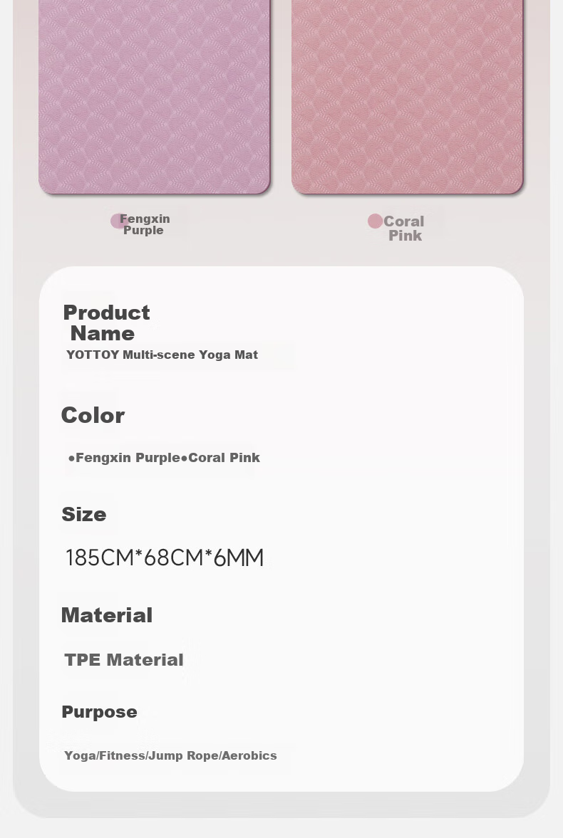 Yottoy Antibacterial Yoga Mat, Fitness Mat, Home Professional Non-Slip Shock-Absorbing Soundproof Dance Mat for Women, Milk Sand White, 6mm 14