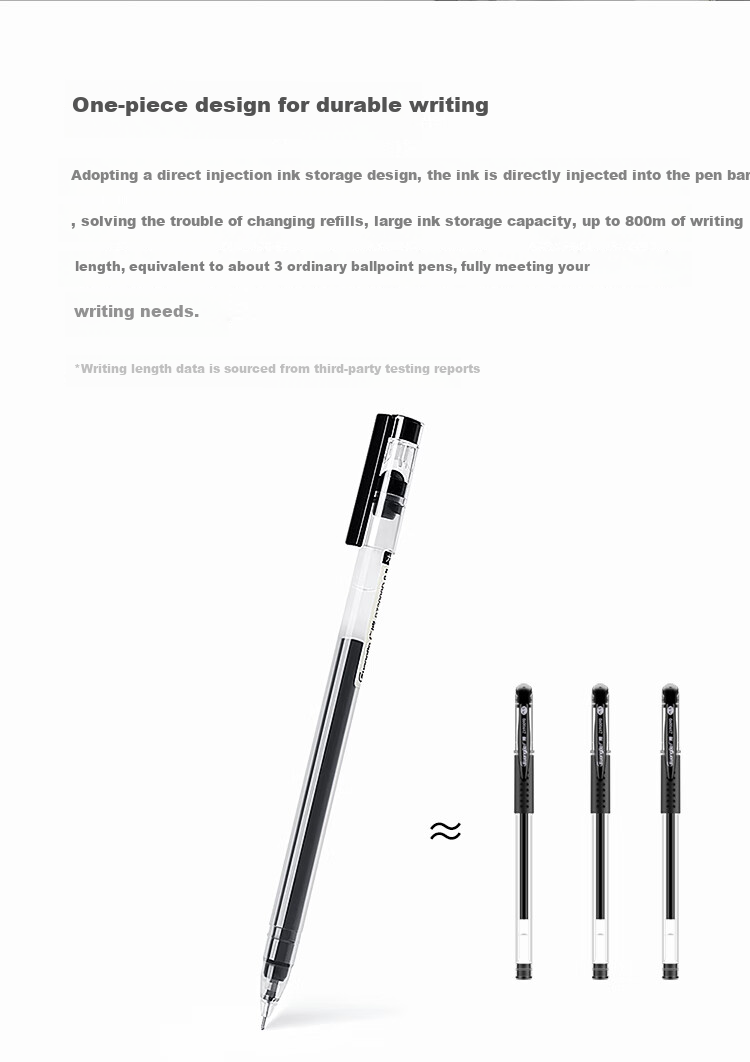 GuangBo Needle-Tip Pen, 0.5mm Black Ink, Large Capacity, Extra Writing Power, Full Needle-Tip Pull-Cap Black Pen, for Business, Office And Student Use, 12 Pens/box, B72009D 2