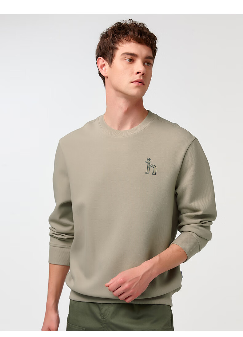HAZZYS Men's Clothing, Long-Sleeve T-Shirt Casual Sweatshirt ABTZE0CAX68, Gray GE, 2XL (185/104A52) 12