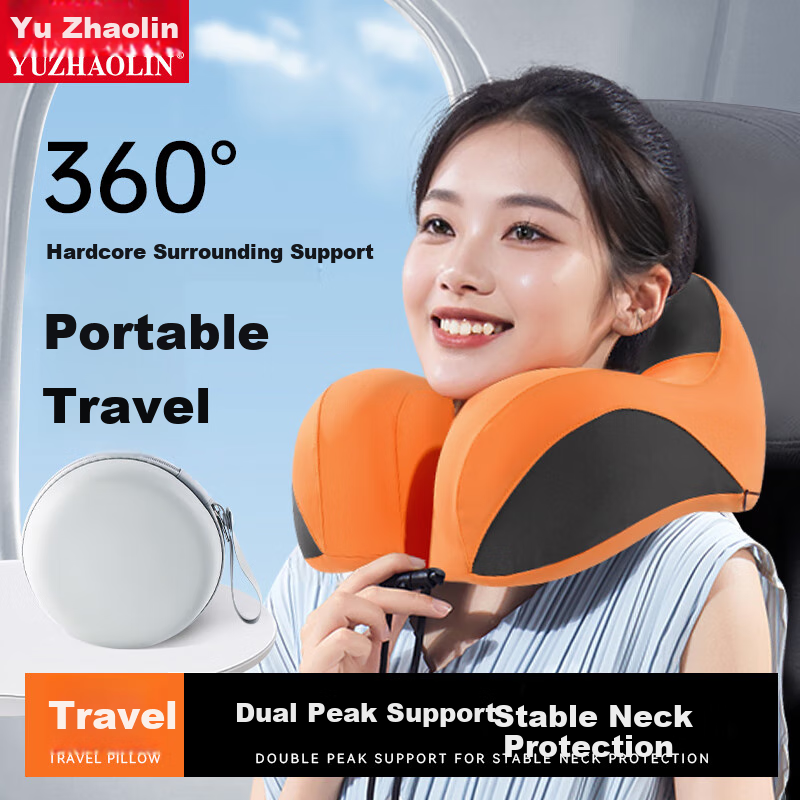 YUZHAOLIN U-Shaped Pillow, Nap Pillow, Sleeping Cervical Pillow, Memory Foam Neck Support Pillow for Car, Airplane Travel And Nap