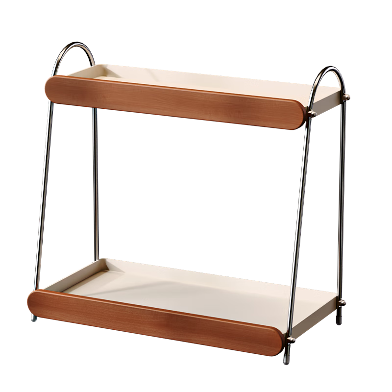 MAXCOOK Kitchen Spice Rack, Vintage-Style Multifunctional Storage Shelf, High-End Countertop Condiment Jar Holder, Double-Layer