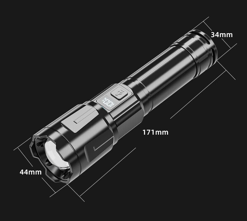 Xiaoyeren Super Bright Flashlight Ultra-Long Battery Life Outdoor Mountaineering Hiking Military Patrol Portable Rechargeable Home Use 12