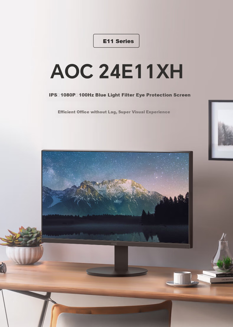 AOC Monitor, 27-Inch IPS Computer Display Screen, Height Adjustable And Rotatable, Office Study Eye Protection Low Blue Light, Desktop Expansion Laptop External Display Screen 27P10Q 1