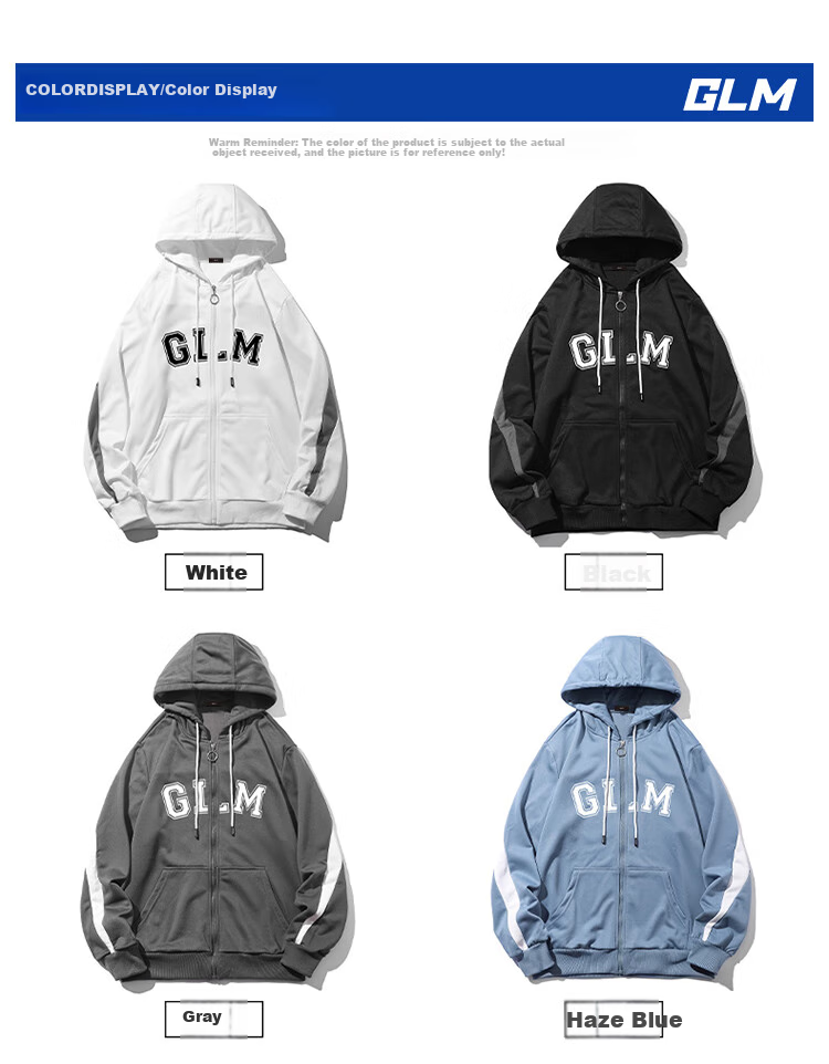 GLM Hoodie for Men, Autumn Season, Hooded Korean Style, Trendy Sports Versatile Cardigan, Men's Outerwear Jacket 3