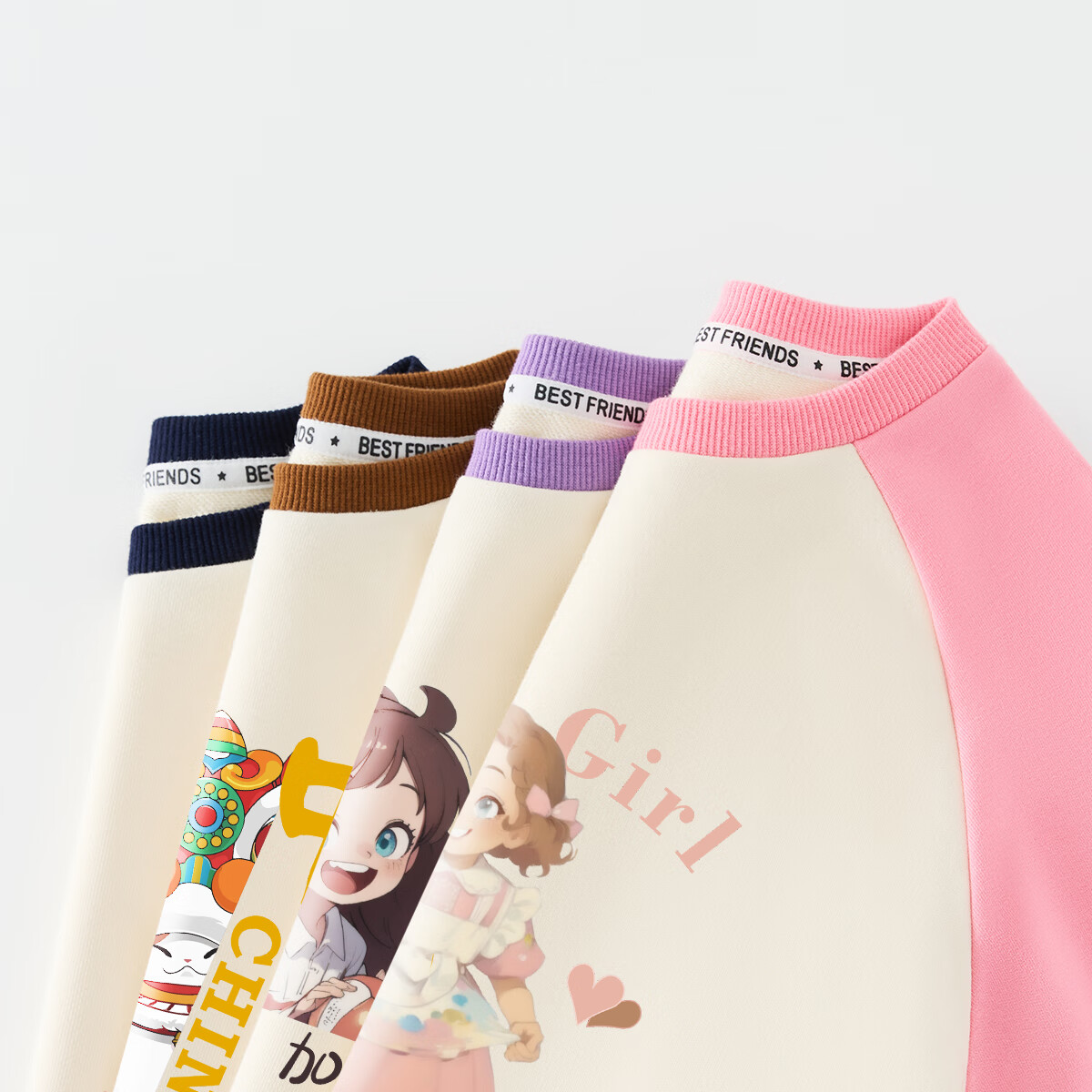 YUZHAOLIN Girls' Spring Outfit Set, Children's Sweatshirt And Sweatpants Two-Piece Suit, Versatile Casual Clothing for Older Kids