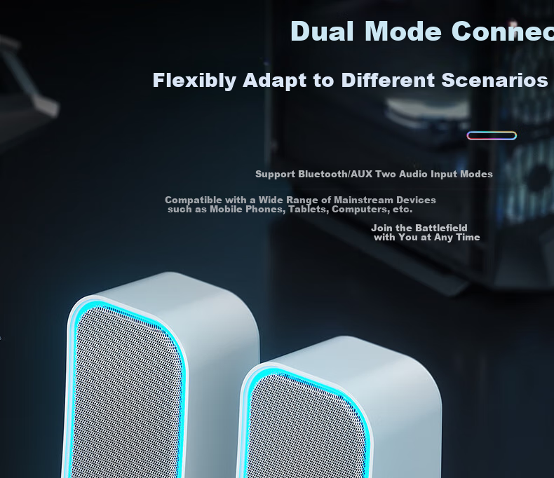 HP 6004C Speaker Computer Bluetooth Desktop Wired Speaker Multimedia Laptop Desktop Universal Loudspeaker, White 6