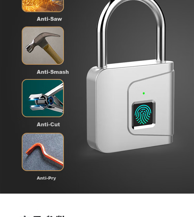 Dipuer Fingerprint Smart Padlock for Home Indoor Security, Electronic Smart Lock for Main Door with Password Lock 11