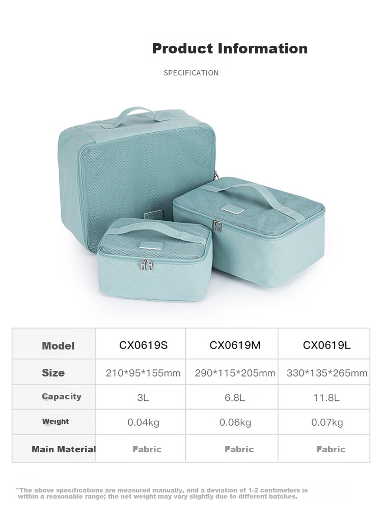 KALA·Y Travel Storage Bag, 21.6L Three-Piece Set, Luggage Bag, Large Capacity Travel Bag, CX0619 Monet Purple 12