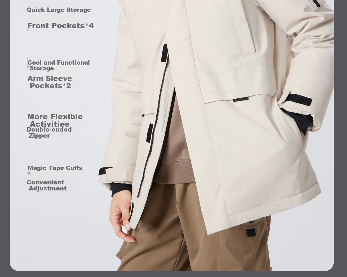 CAMEL Men's Clothing, Large Fur Collar down Jacket, Winter Thickened Workwear Outdoor Warm Windproof Coat, M34CS01643 18