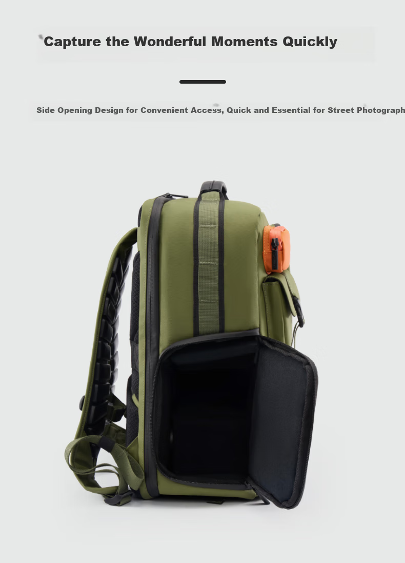 CWATCUN Camera Backpack, Large Capacity Multifunctional Travel Bag for Photography, Suitable for Canon Nikon Sony Fuji Cameras 4