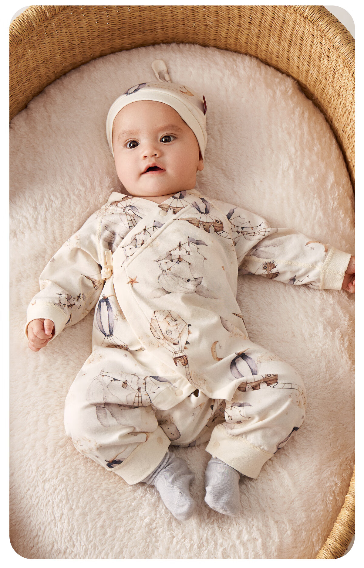 Aqpa [Yunma Youli 3.0] Newborn Baby Romper Bodysuit, 3.0-Angel Courtyard, Size 52 3