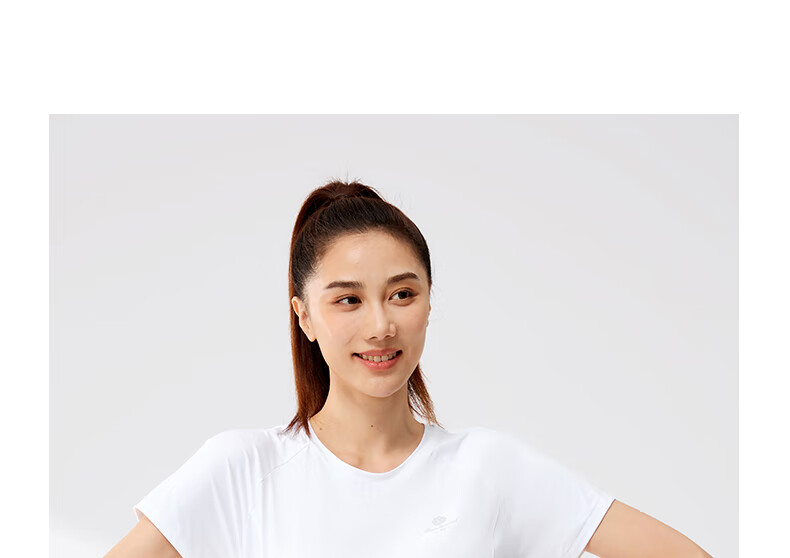 361° Women's Short-Sleeve Summer Clothing, New Cool-Feeling T-Shirt, Sun Protection Shirt, Ice Silk Athletic Running Top 662524116-2 28