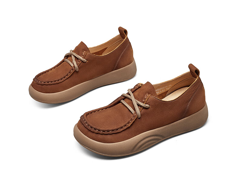 Yierkang Women's Flat Shoes, Middle-Aged And Elderly Loafers, Soft-Soled Low-Heel Slip-Ons, 29381W, Dark Brown, Size 35 11