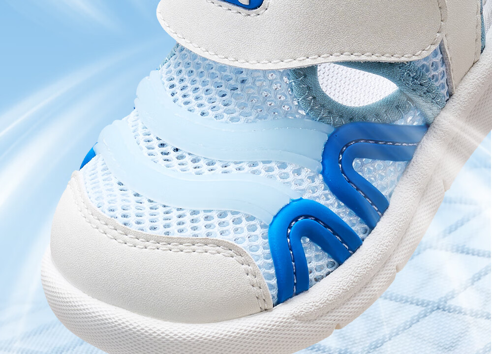 BOBDOG Children's Shoes, Baby Sandals, Toddler Shoes, Boys' Caterpillar Shoes, Breathable Mesh Kids' Footwear, Light Blue, Size 25 4