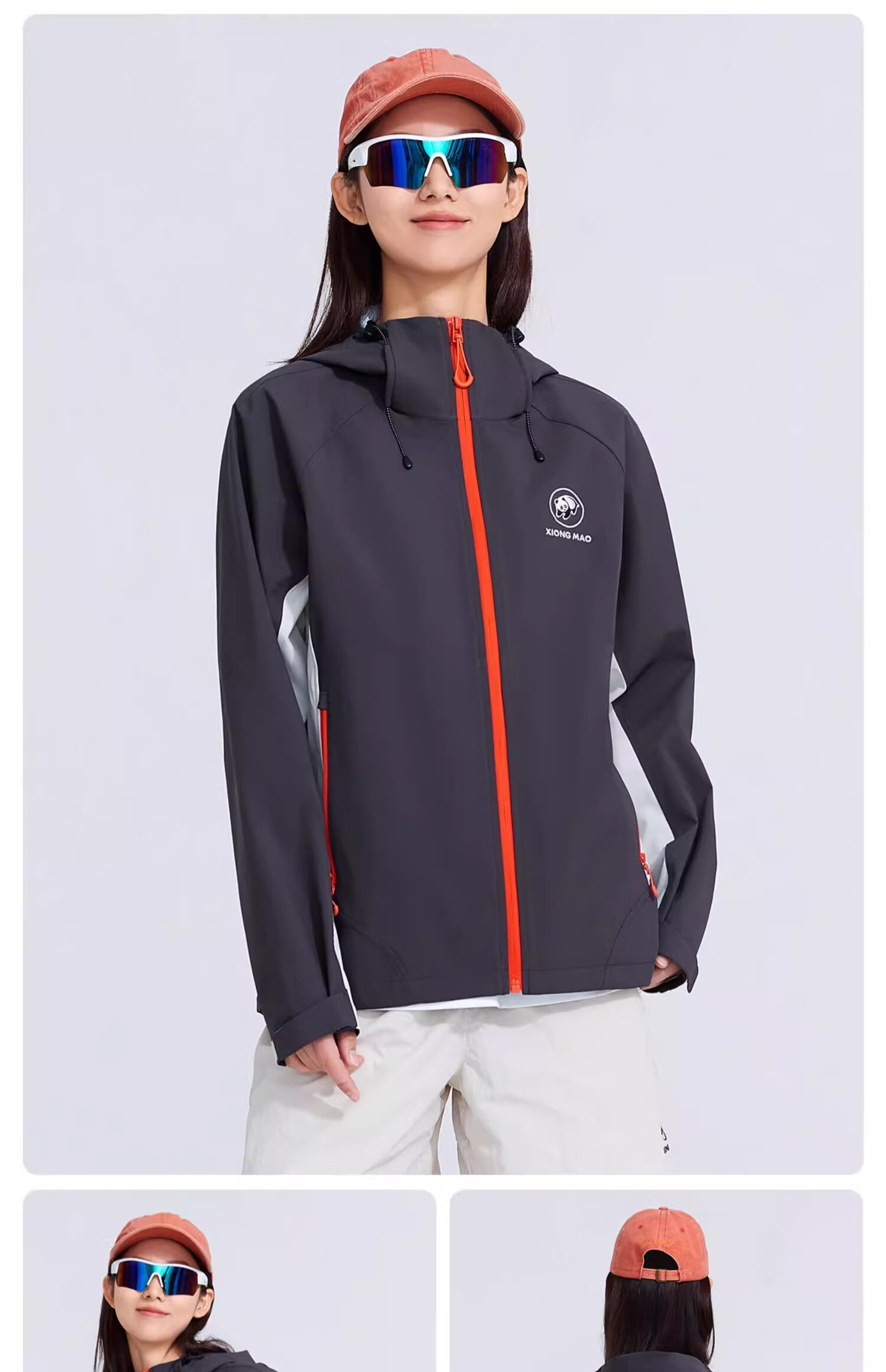 CAMEL Panda Series Outdoor Softshell Jacket Unisex Fashion Versatile Three-Proof Travel Mountaineering Coat 1114 XS 30