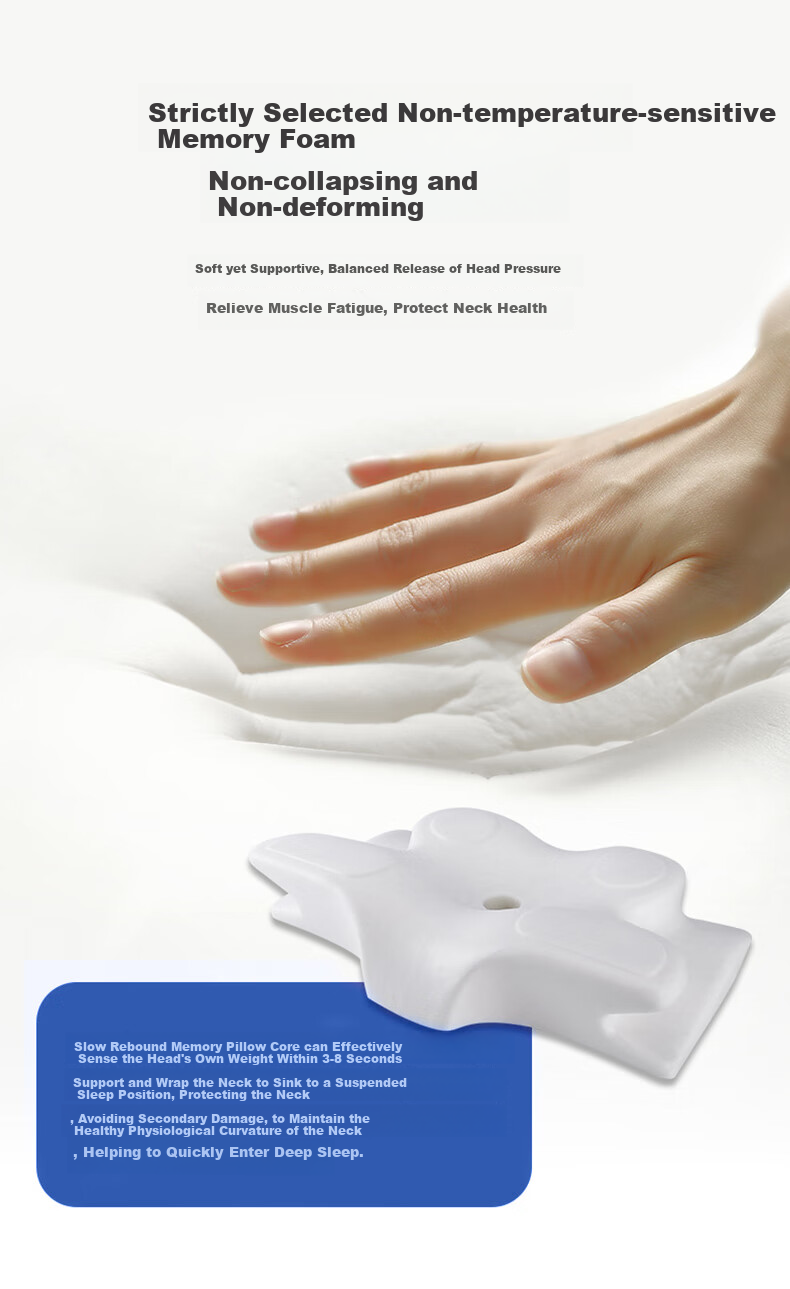 Howtreats Cervical Pillow for Adults, Sleeping Neck Support Pillow, Side Sleeping Pillow, Double-Layer Pillow, Deep Sleep Ergonomic Memory Foam Pillow 9