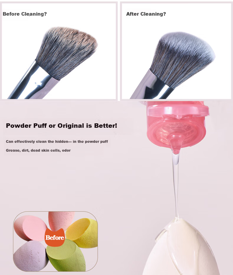 AOLANLA Makeup Sponge Cleanser, Foundation Brush And Cosmetic Brush Cleaner, Cosmetics Cleaning Solution, 50ml 3