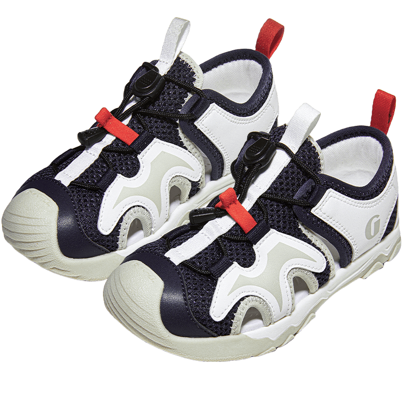 Ginoble Kids Breathable Sandals Toddler Walking Shoes Boys Girls Summer Mountain Series GW1762 Bright White/Night Shadow Blue