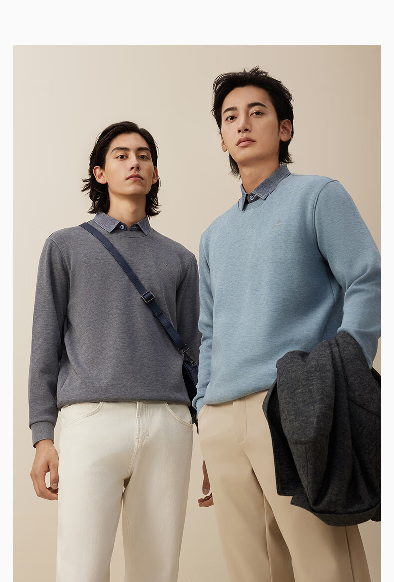 Hodo Anti-Pilling Wool Blend Fleece-Lined Two-in-One Thermal Warm Shirt Collar Sweater for Men 17