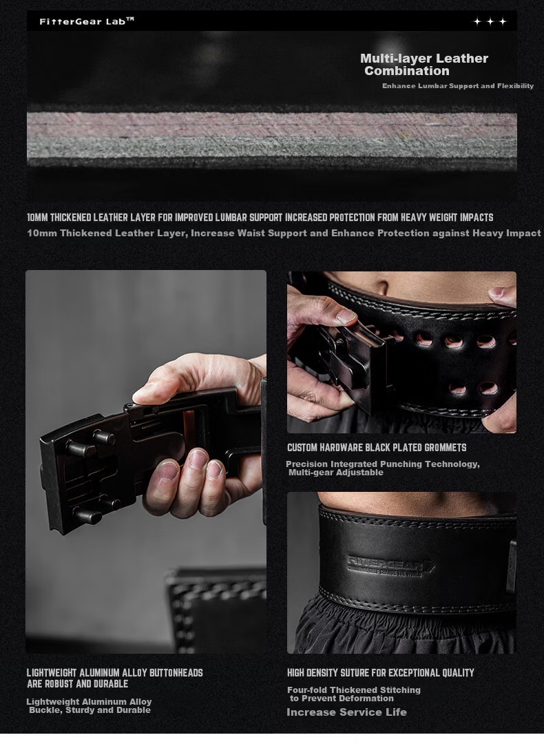 FITTER GEAR Strength Training Fitness Waist Belt Quick-Release Squat Deadlift Barbell Bench Press Weightlifting Protective Gear Men's Waist Support Belt 4