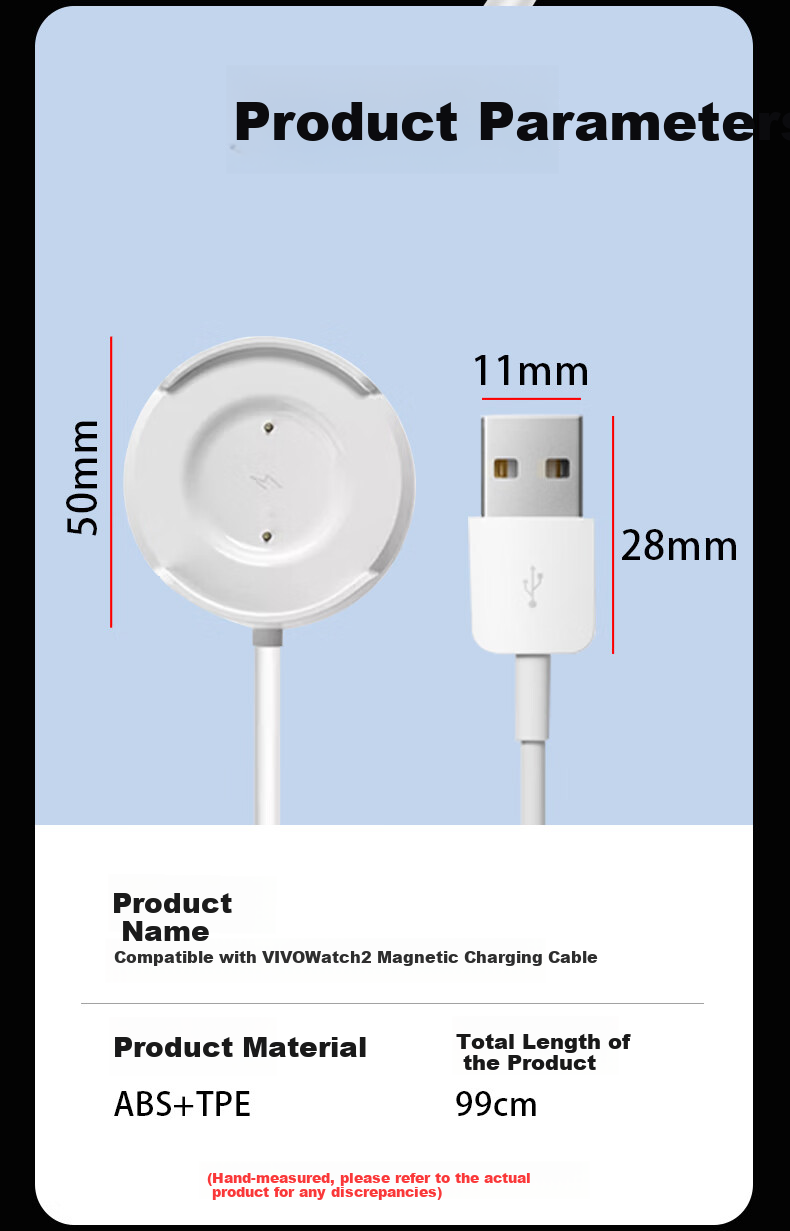 Masentek Compatible with Vivo Watch 2 Smartwatch Charger, Charging Cable, Magnetic Bracelet Stand, Fast Charging for 2nd/3rd Generation/GT Bluetooth Version E-SIM Version, IQOO Accessories 12