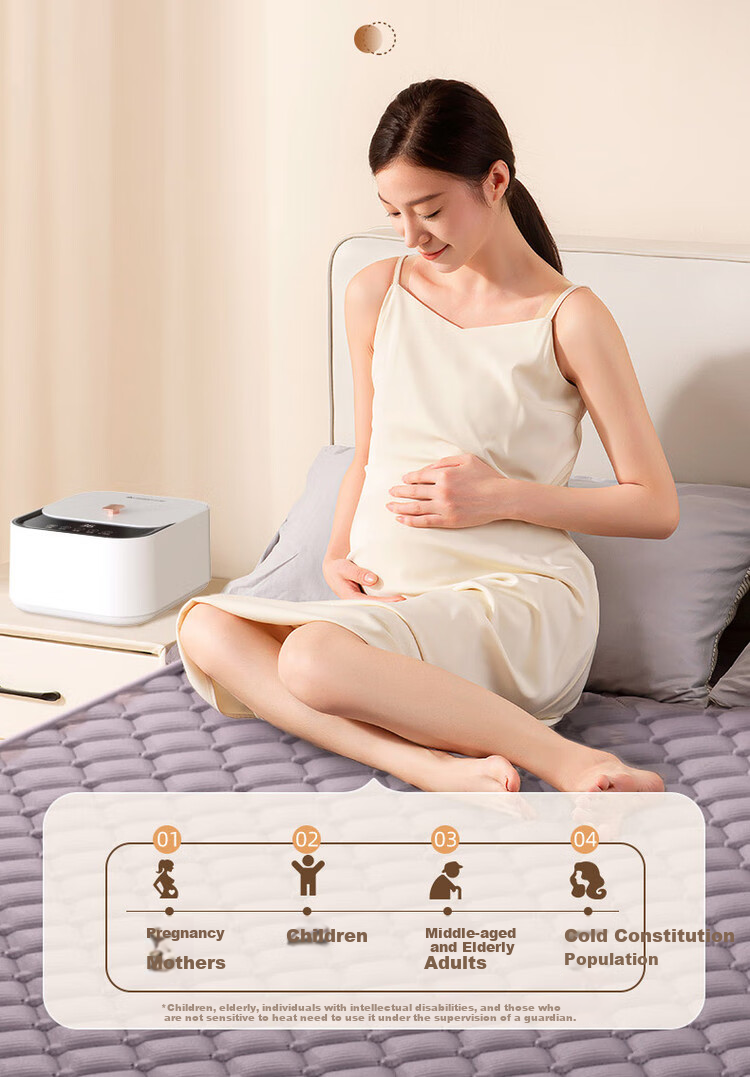 CHIGO [Separate Water And Electricity, Dehumidify And Mite-Proof] Double Graphene Water Heating Kang Electric Blanket Mattress Pad, 1.5x1.8 Meters 19